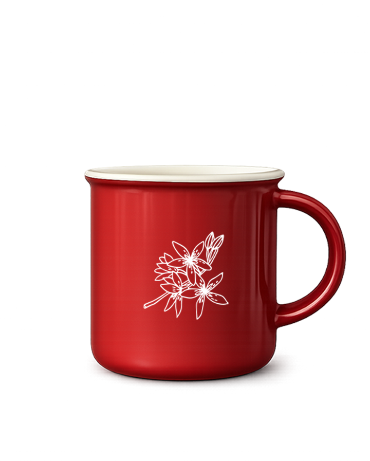 Red Ceramic Mug | Illustrated