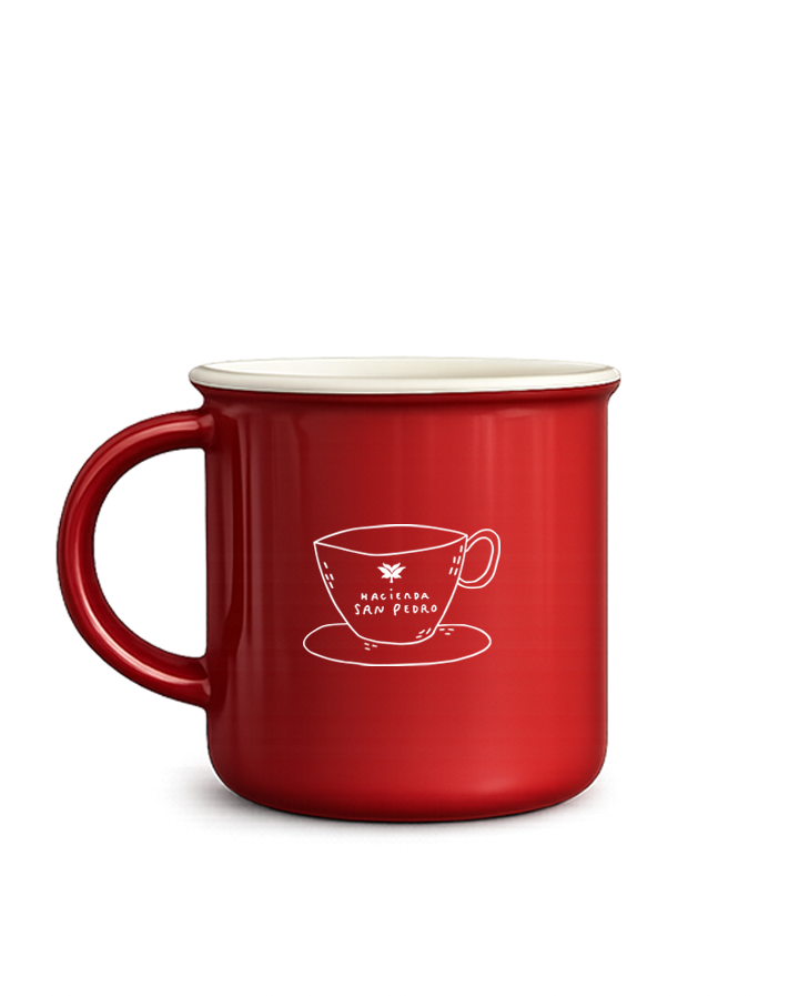 Red Ceramic Mug | Illustrated